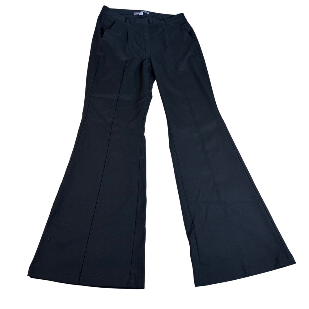 Urban Outfitters Black Flare Trousers High Rise Seam Front Pants Size 4
